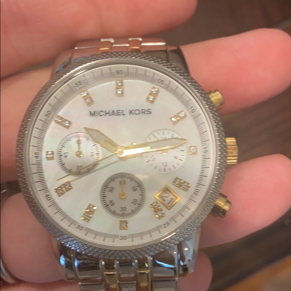 Michael Kors women’s watch gold silver diamond